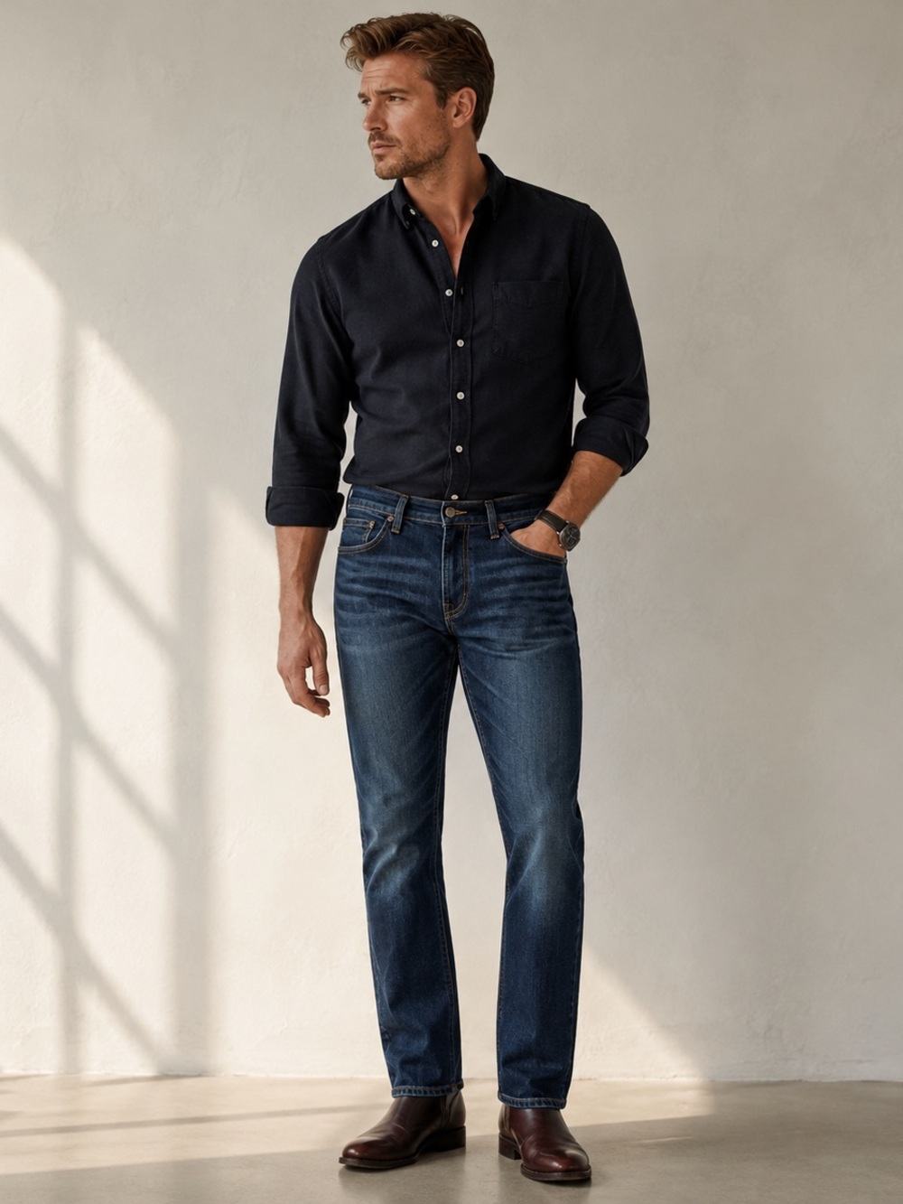 ⁠American Eagle Skinny NeXt Level Flex Jeans Dark Wash 33x30